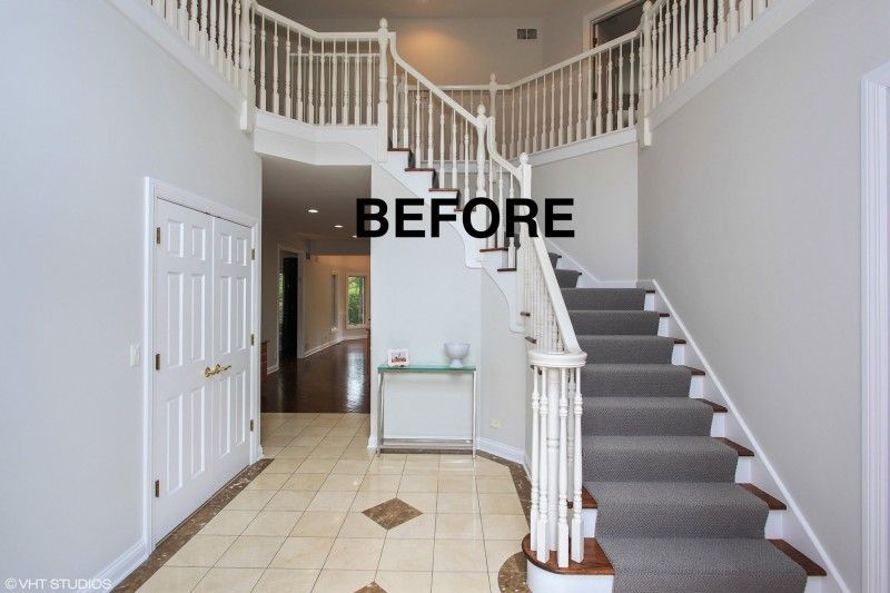 A picture of a staircase with the word before on it