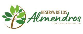 A logo for reserva de los almendros con junto residencial