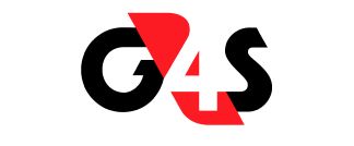 Un logotipo de gas negro y rojo sobre un fondo blanco.