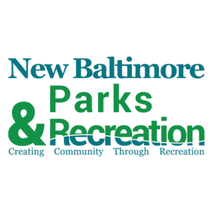 Logo for New Baltimore Parks & Recreation, featuring green and blue text: 