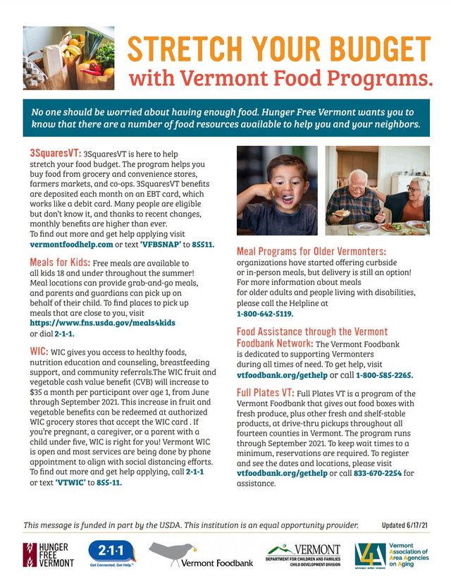 The Vermont EBT Card  Department for Children and Families