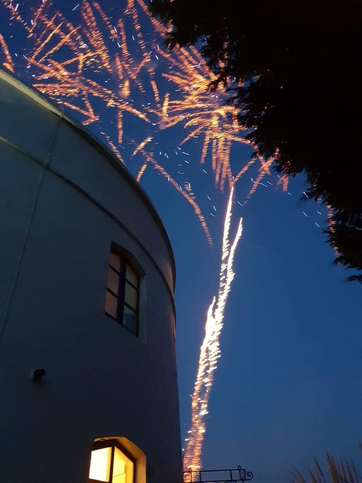 Fireworks at the West Usk Lighthouse.