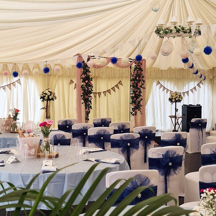Inside the marquee at the West Usk Lighthouse