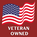 An american flag is displayed with the text Veteran Owned