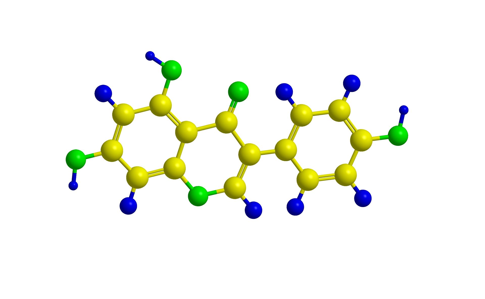 A 3d model of a chemical compound on a white background.