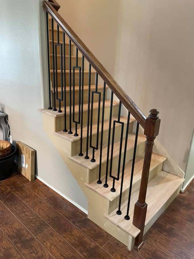 Staircase With Metal Railings