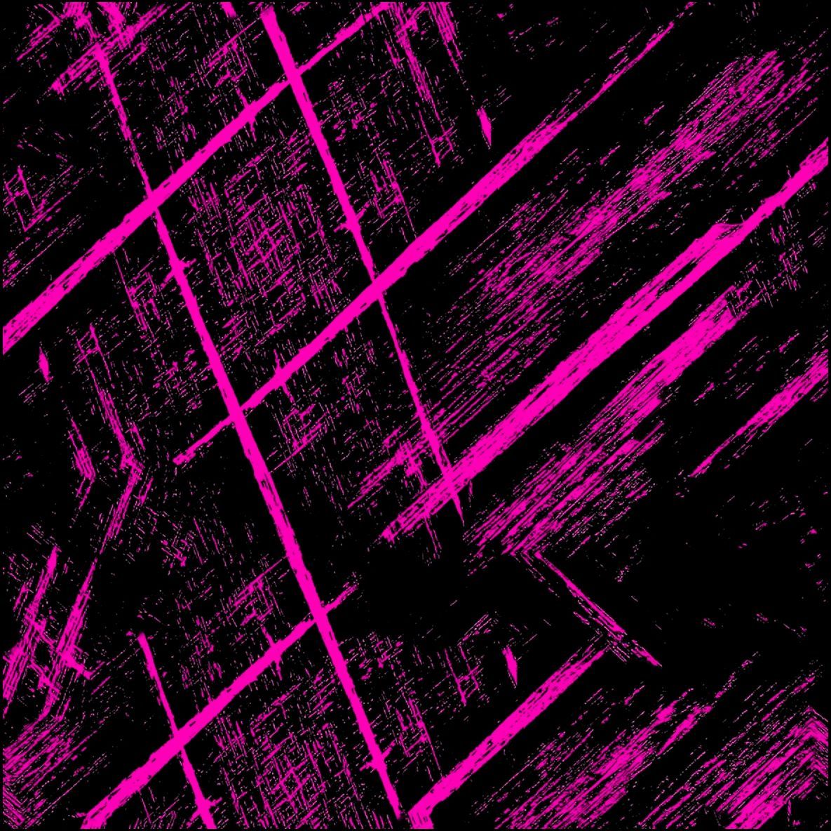 Fondo negro con vetas diagonales superpuestas de color rosa brillante y textura de pinceladas.