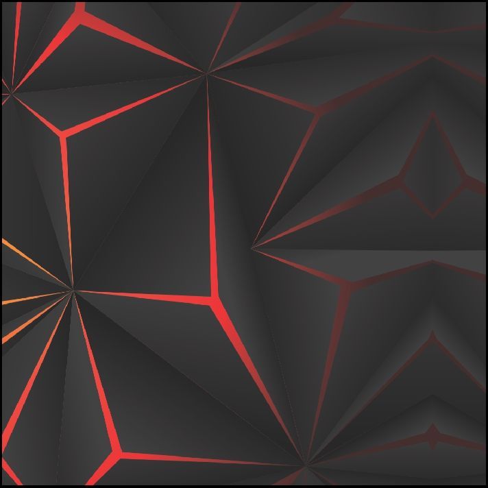 Fondo abstracto gris oscuro con formas geométricas rojas.