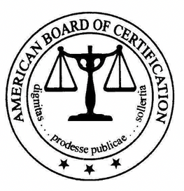 A black and white logo for the american board of certification