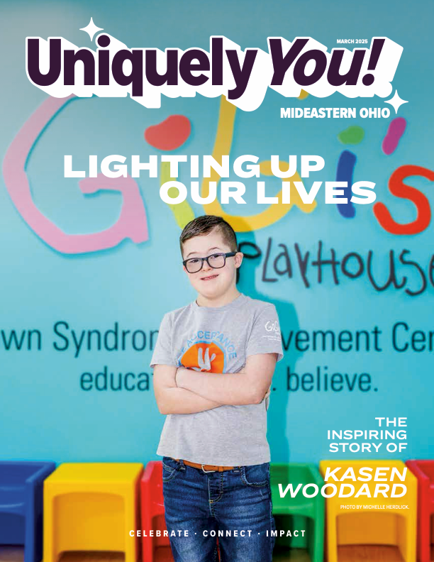 A boy is on the cover of a magazine called uniquely you