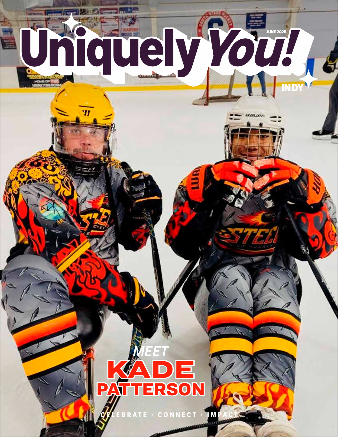 Two hockey players are on the cover of a magazine called uniquely you