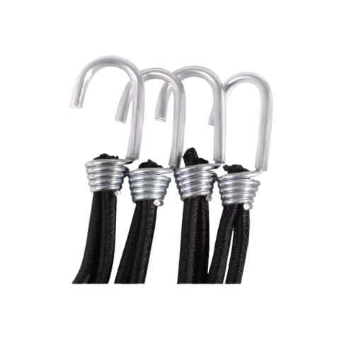 Um monte de cordas elásticas com ganchos presos a elas