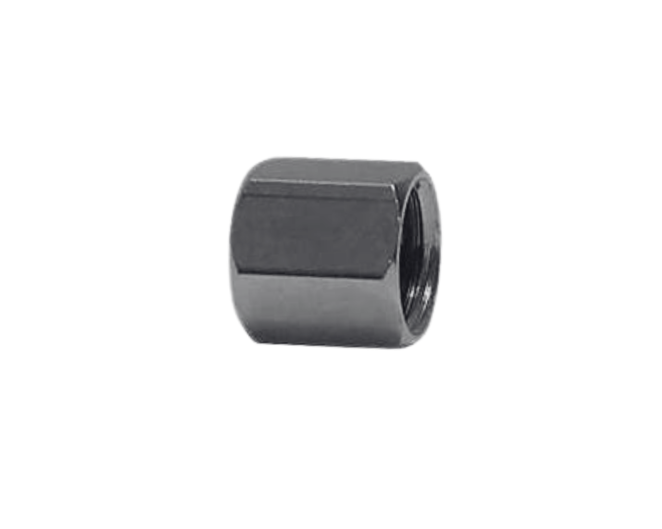 Um close de um encaixe de latão em um fundo branco