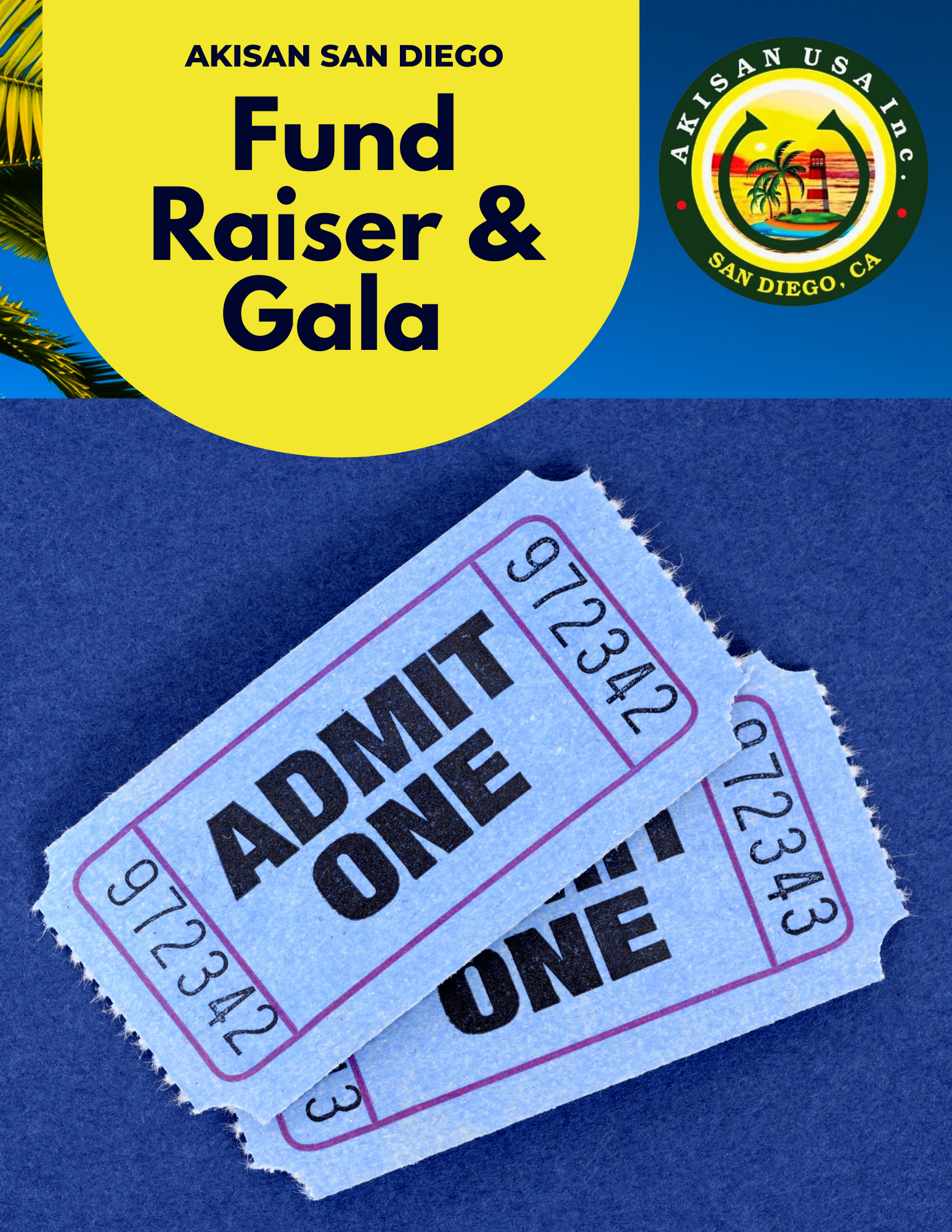 Two tickets for the fund raiser and gala