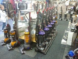 A selection of Dyson vaccuum cleaners in our shop