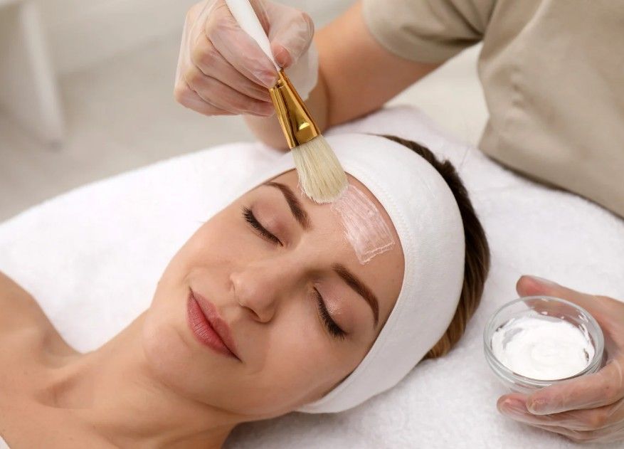 BioRePeel solution being applied on a client's face in Coventry