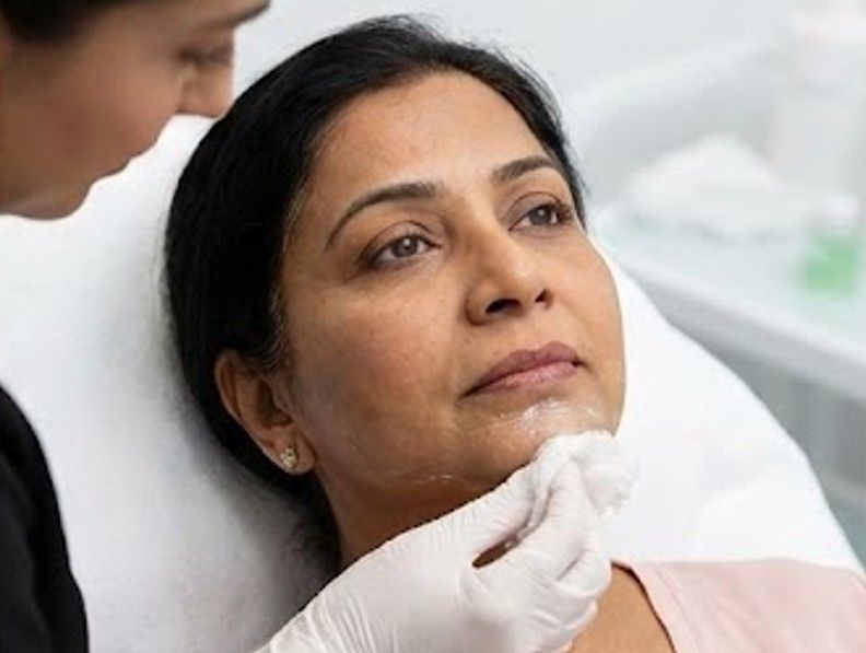 Skinutrition apply a soothing serum to protect the newly treated biorepeel skin in Coventry clinic