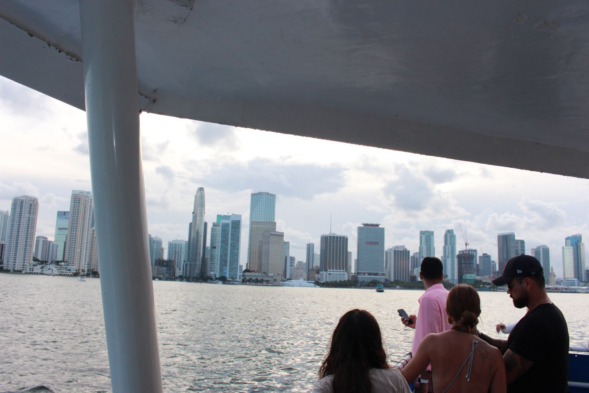 Miami Celebrity Boat Tour guess enjoying the Skyline
