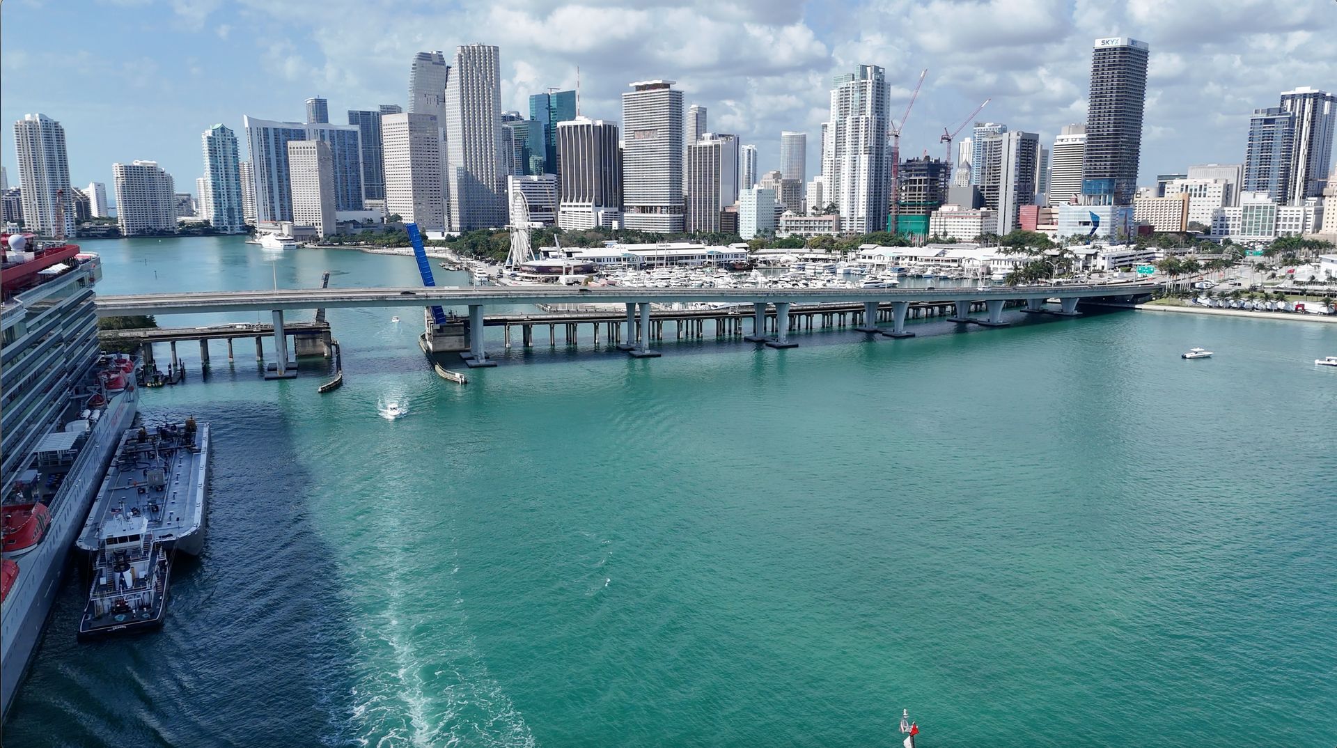 Miami Skyline seen from the Bayside Boat Tour