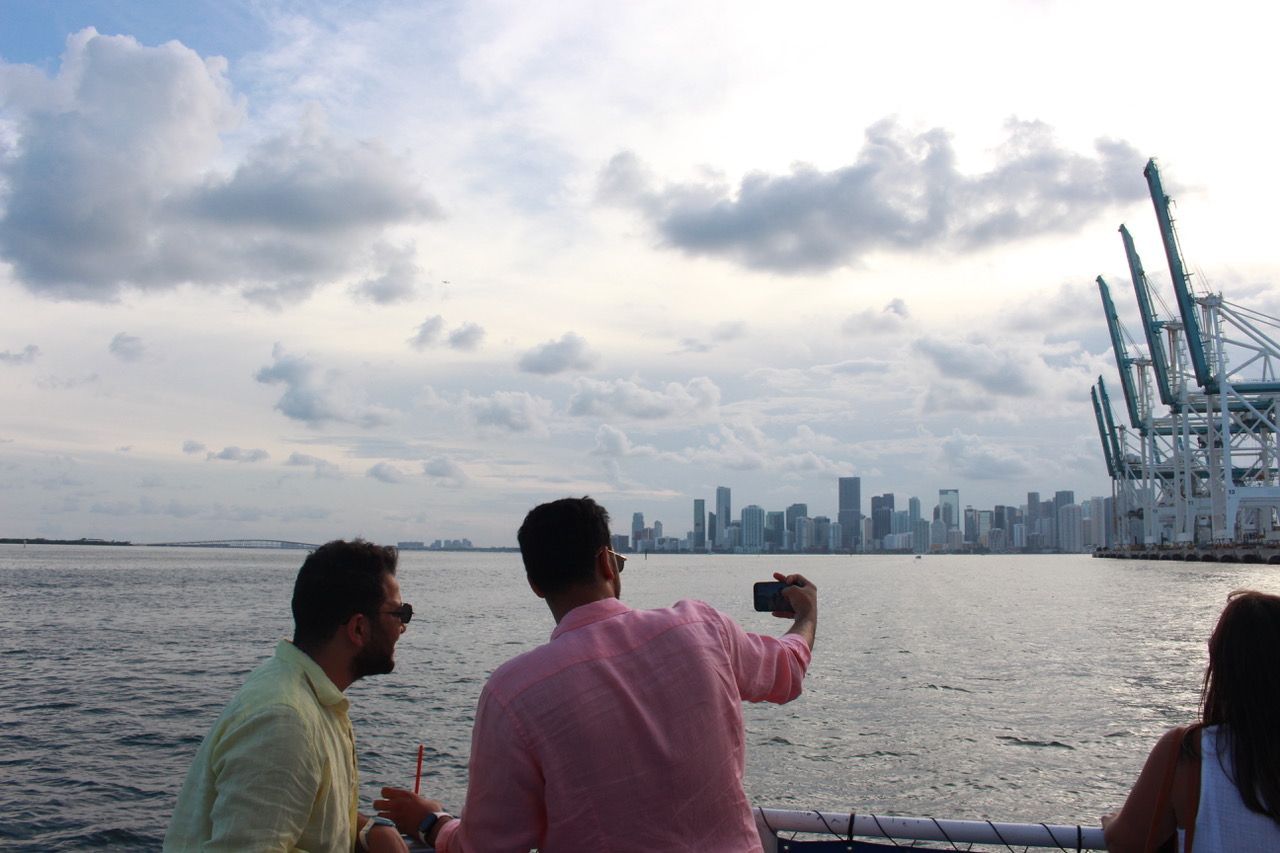 Guest taking Selfies on the Sightseeing Cruise in Miami