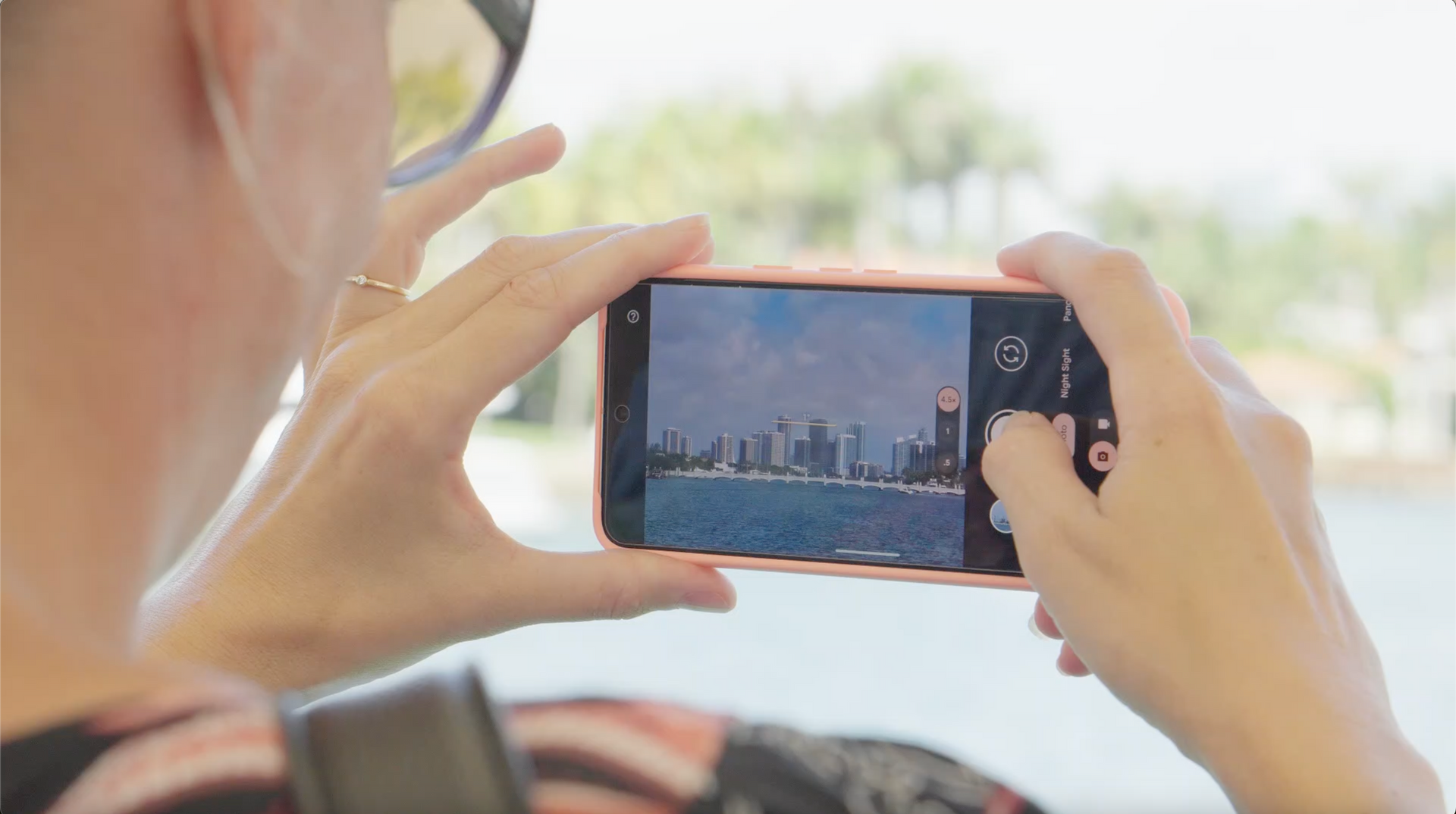 Miami Boat Cruise passenger taking photos with there phone 