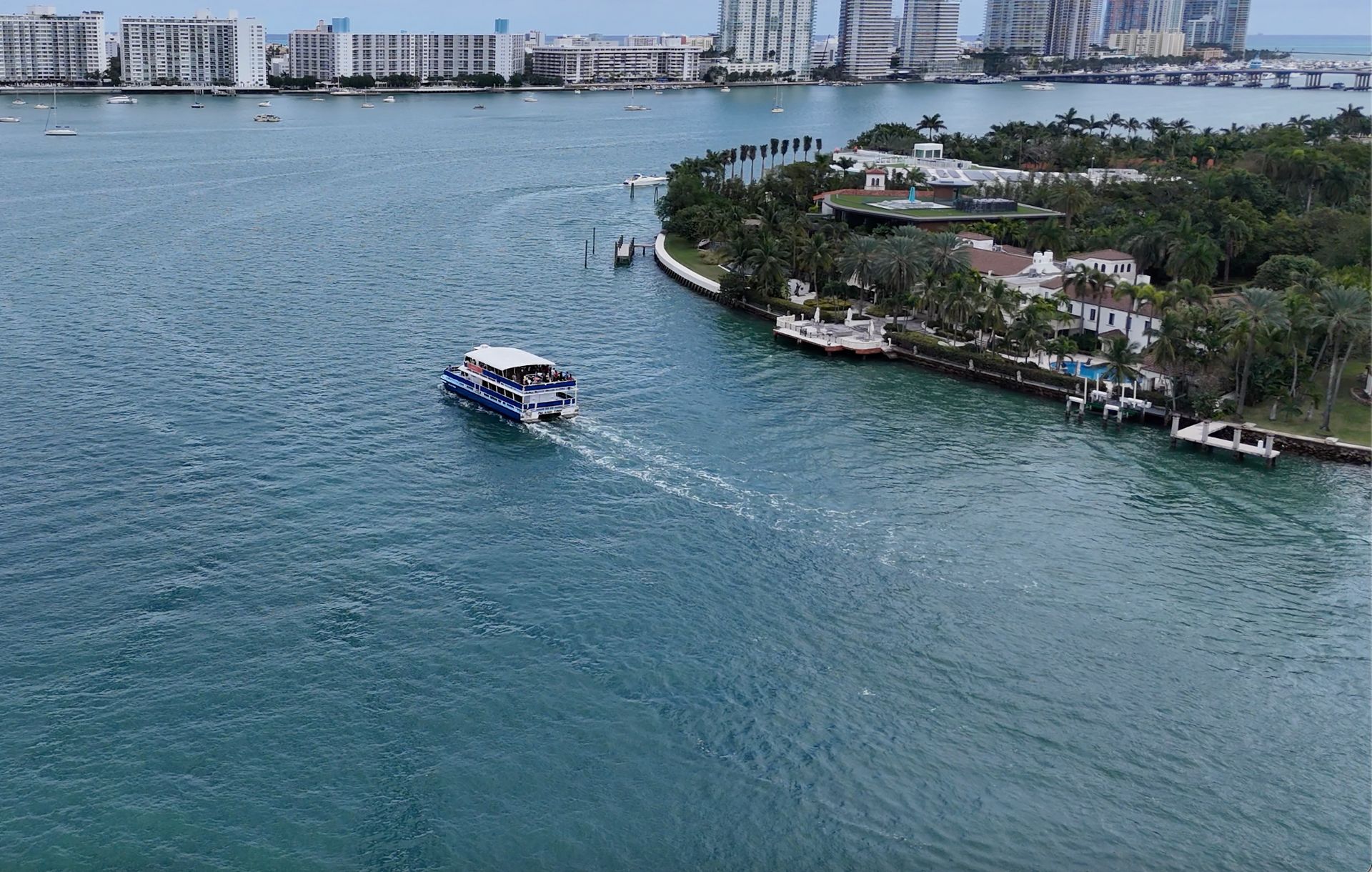 Star Island Cruise around the Biscayne Bay Mansions with the Miami Beach Skyline