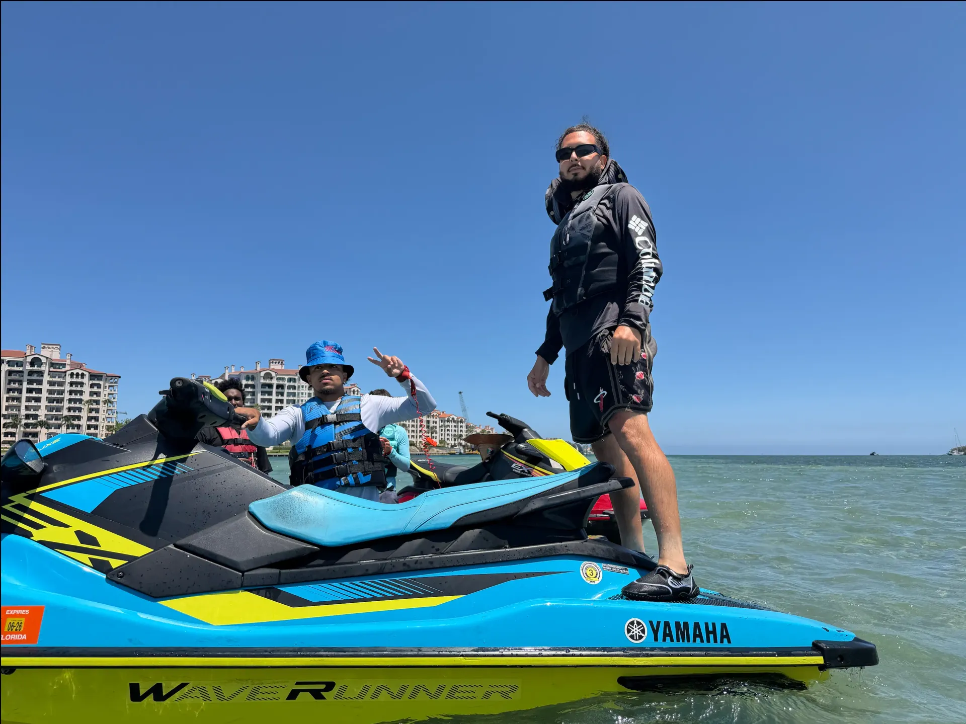 Guests enjoying a Bayside Jet Ski Tour experience near Downtown Miami and Biscayne Bay