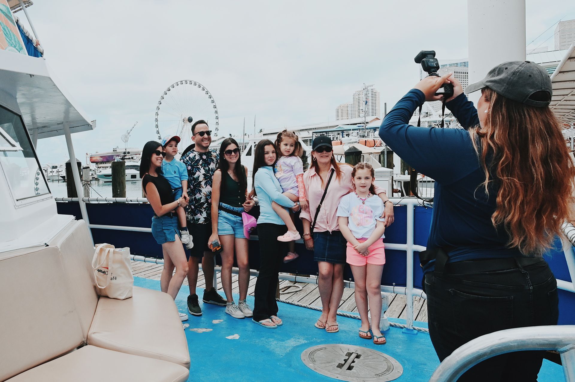 Family friendly Boat Tours in Miami, boarding the Miami Sightseeing Cruise