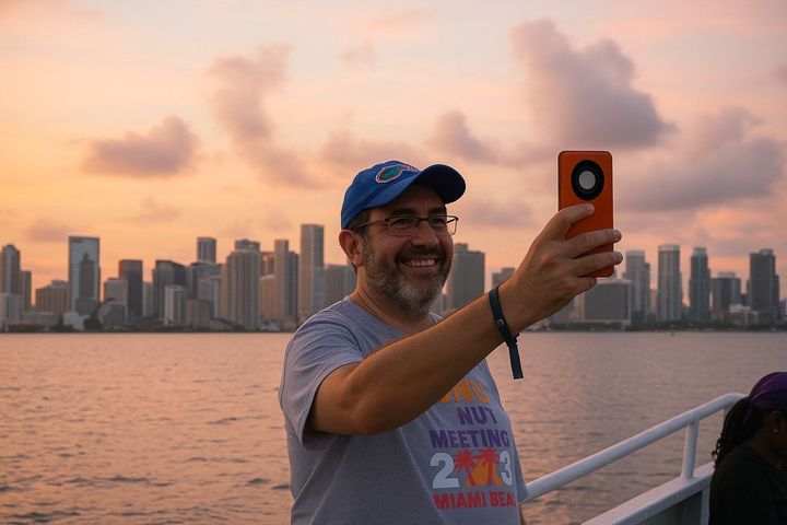 passenger solo on the Miami boat tour at Sunset 