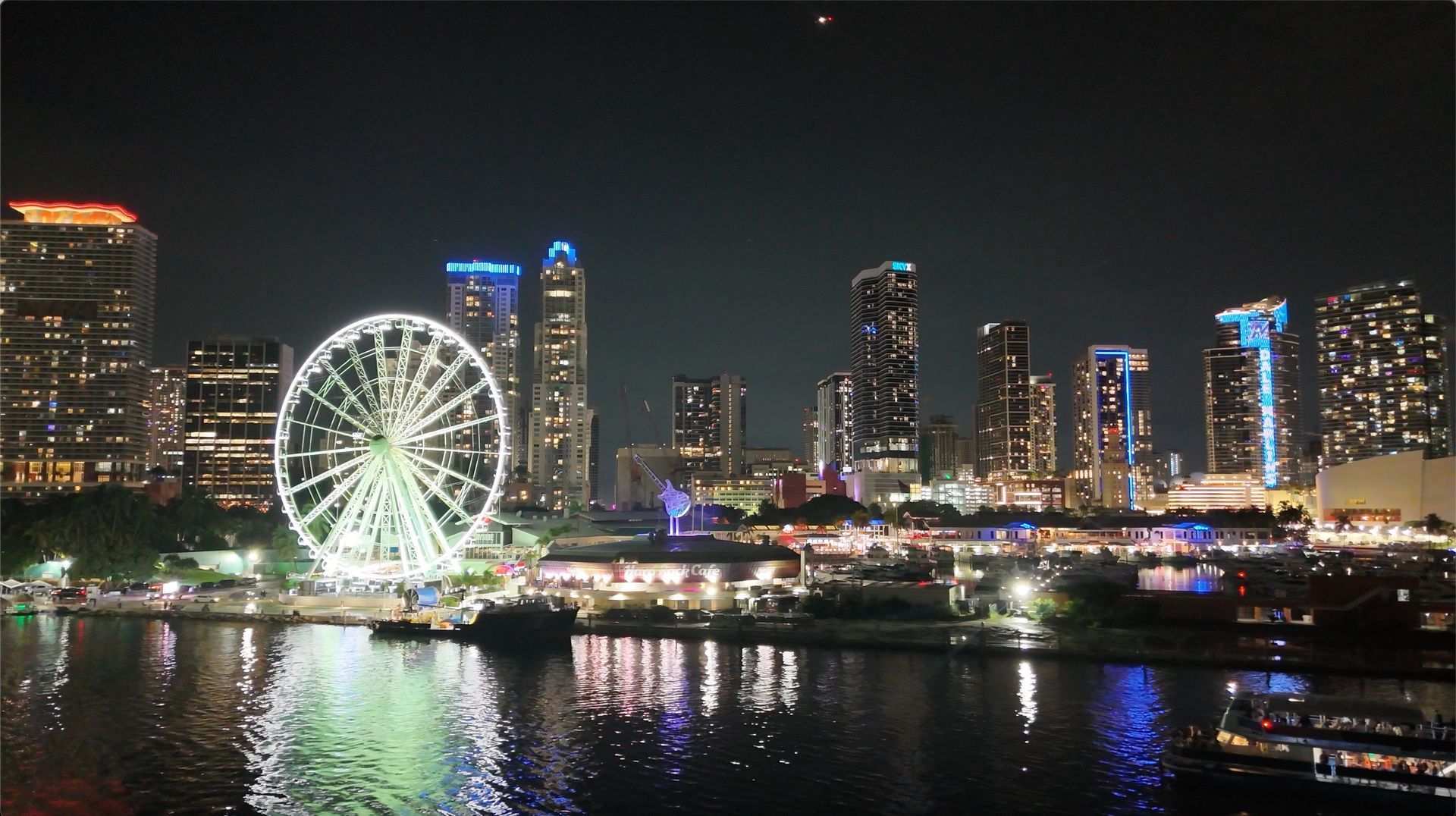 Miami on the Bay at night time boat tours