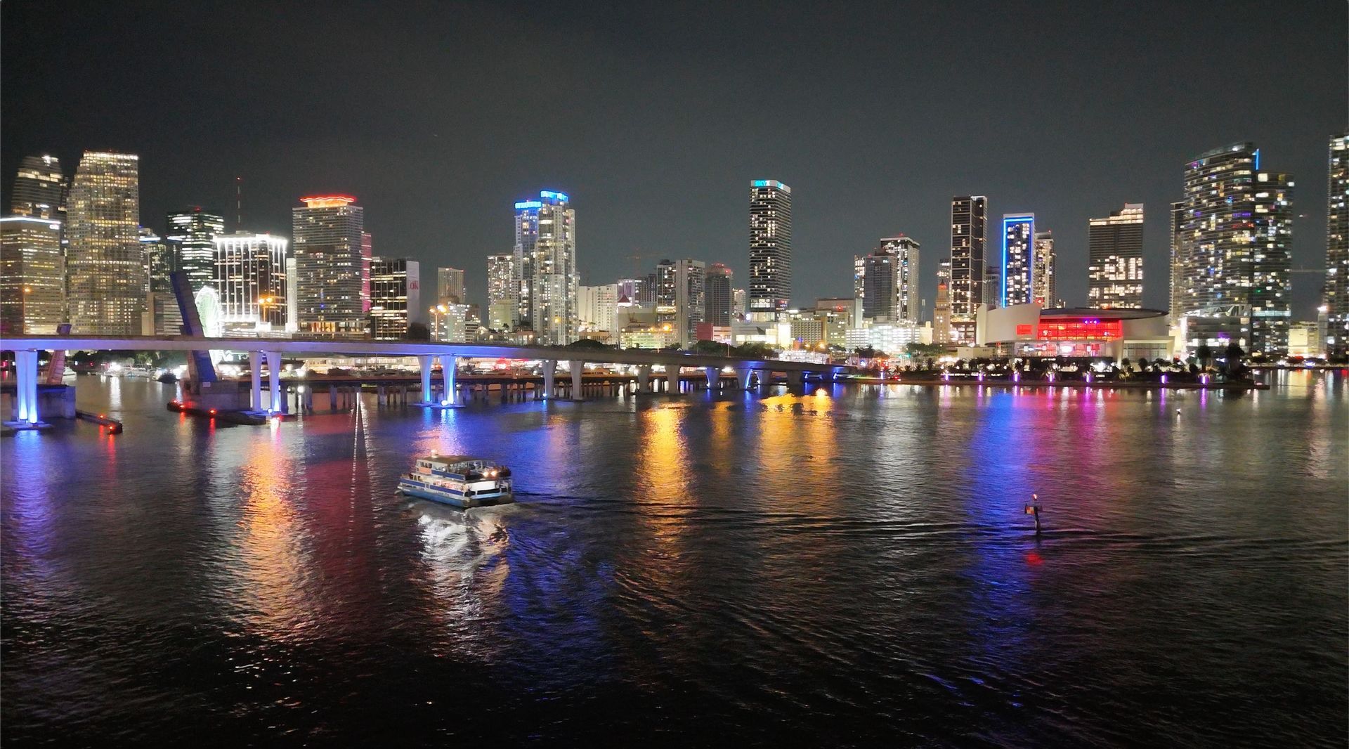 Miami Boat tour at Night