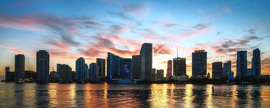 Miami Skyline seen on the Miami Sunset Boat ride
