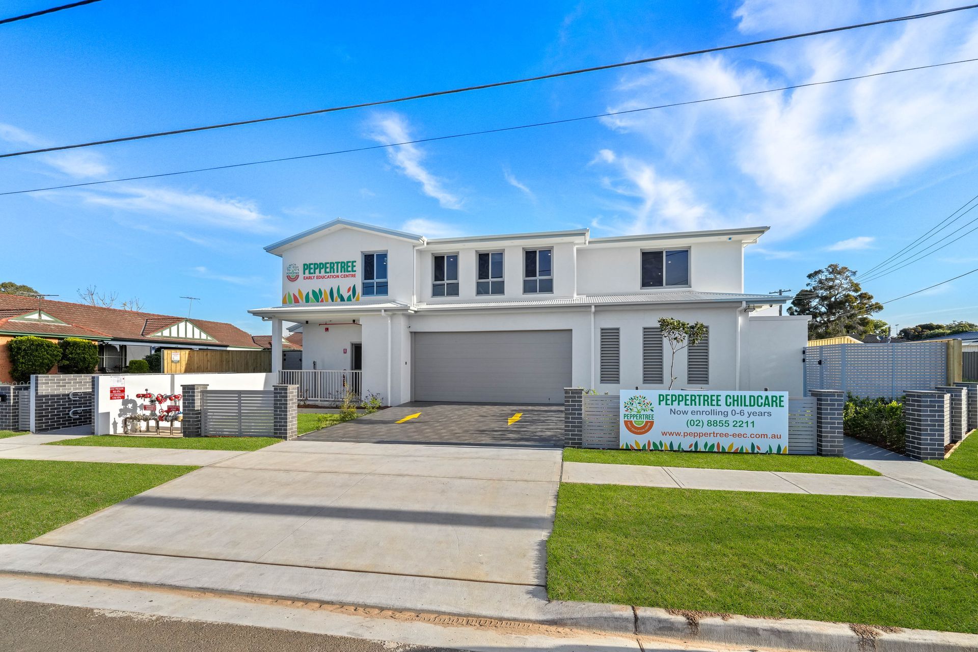 A two-story childcare center building