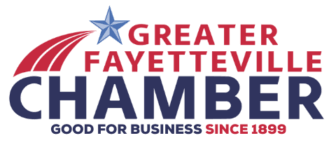 A logo for the greater fayetteville chamber