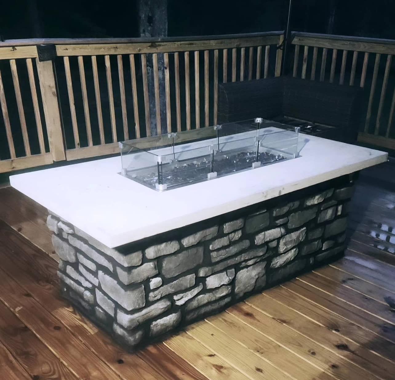 Stone and concrete outdoor fire pit