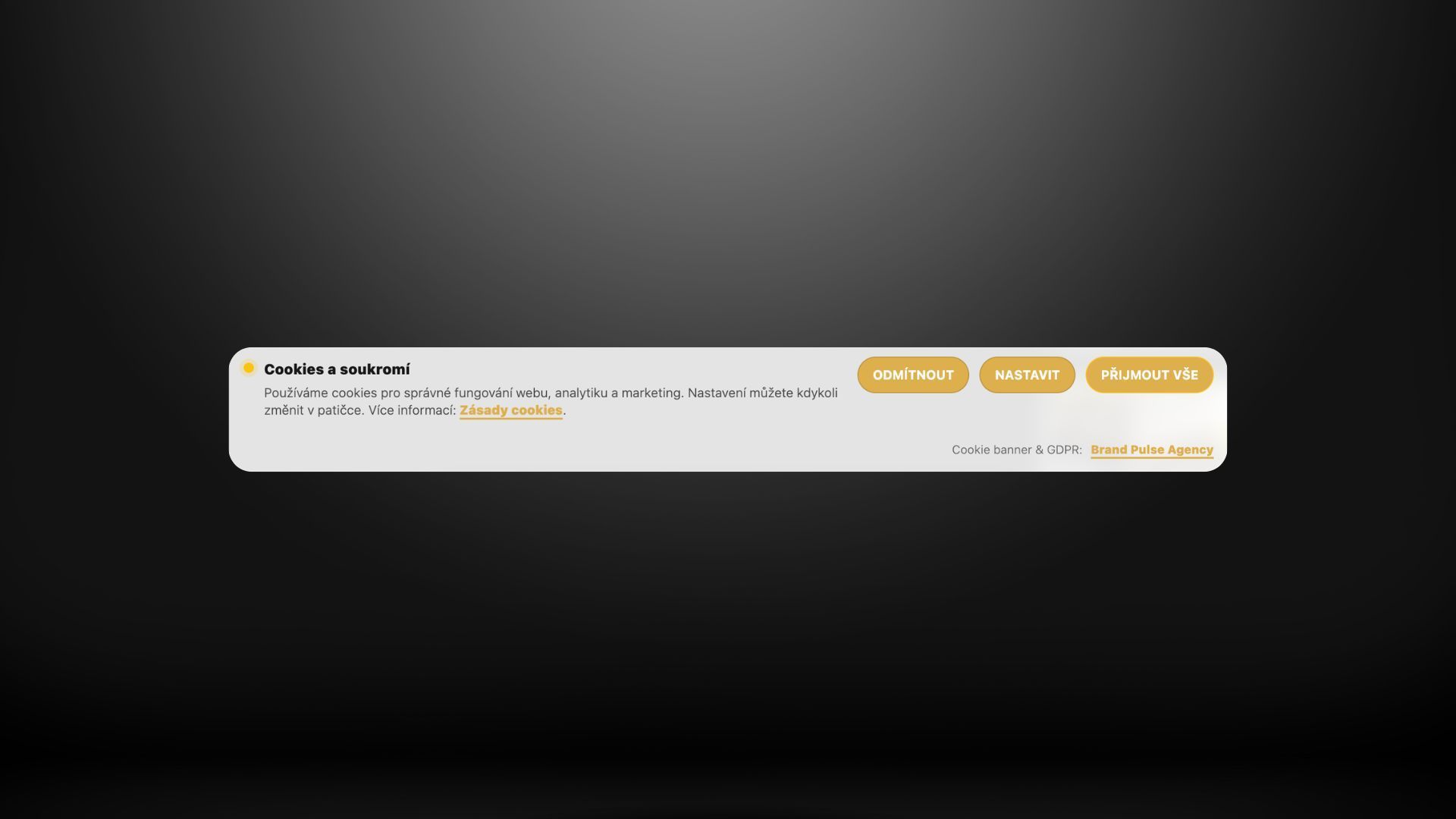 Cookie banner & GDPR — náhled projektu