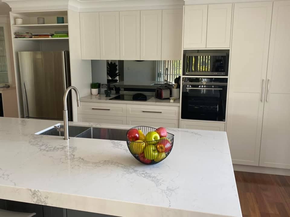 Kitchen Island With Sink And A Fruit Bowl — Kitchen Cabinets in Ballina, NSW