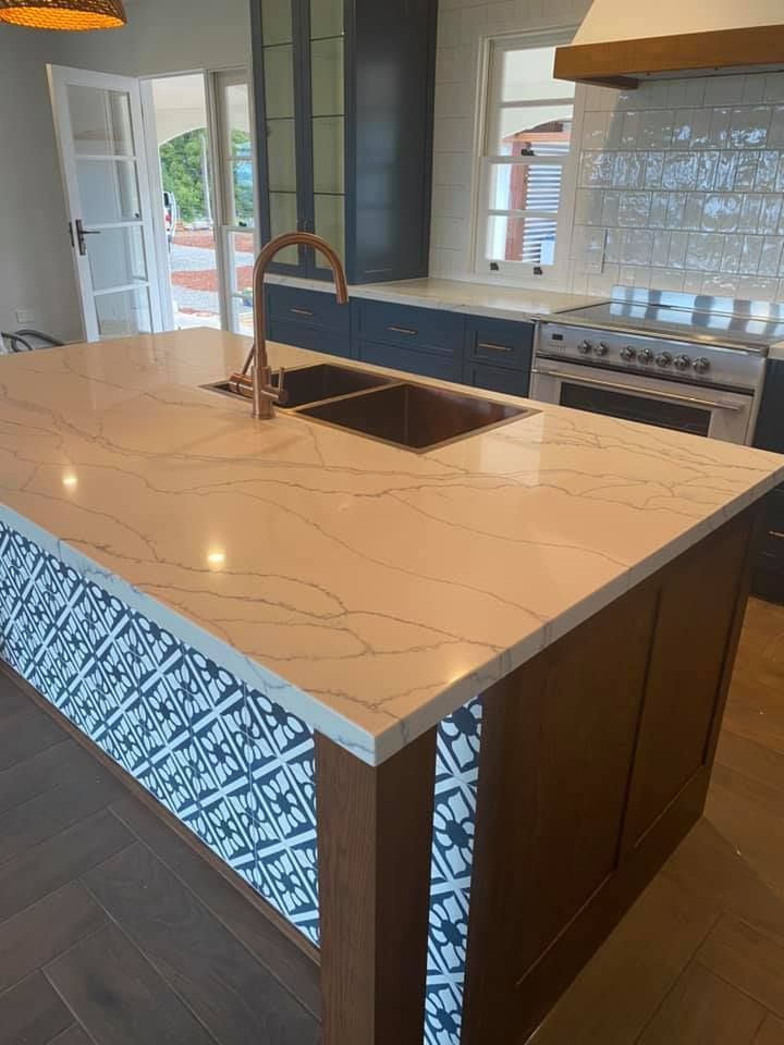 Marble Countertop With Sink — Kitchen Builders in Goonellabah, NSW