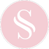 step by step logo white stylised S on pink backvround