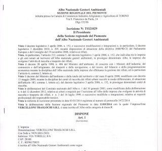 Iscrizione Albo Nazionale Gestione Ambientale