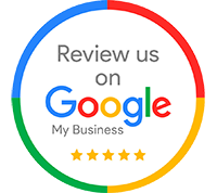 Google review badge with text