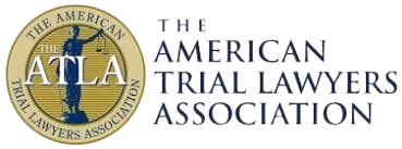 Logo of The American Trial Lawyers Association, featuring a statue of justice in a gold circle.