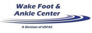 The logo for usfas foot and ankle specialists is blue and gray.