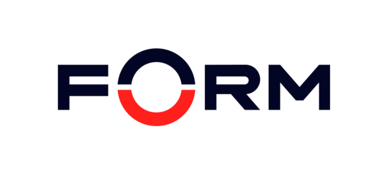 Das Wort „Form“ ist in Schwarz und Rot auf weißem Hintergrund geschrieben.