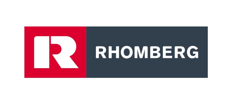 Das Rhomberg-Logo ist rot und schwarz auf weißem Grund.