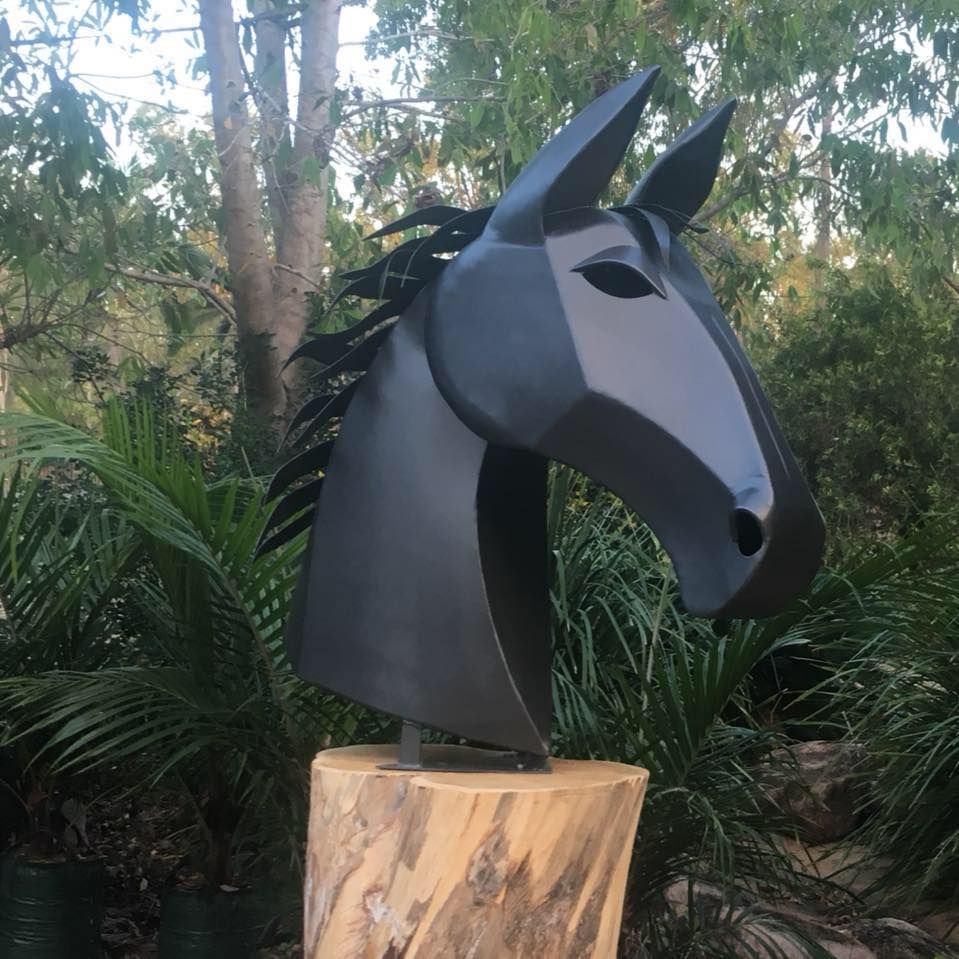 Exquisite Black Horse Statue — Green Vision NT in Palmerston, NT