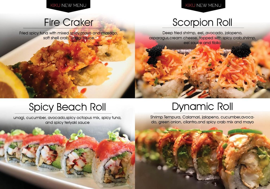 New Menu Kiku Japanese Steak House and Sushi Lounge