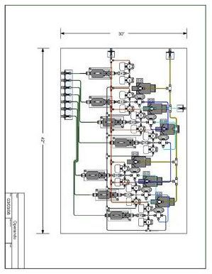 A drawing of a electrical system on a white background.