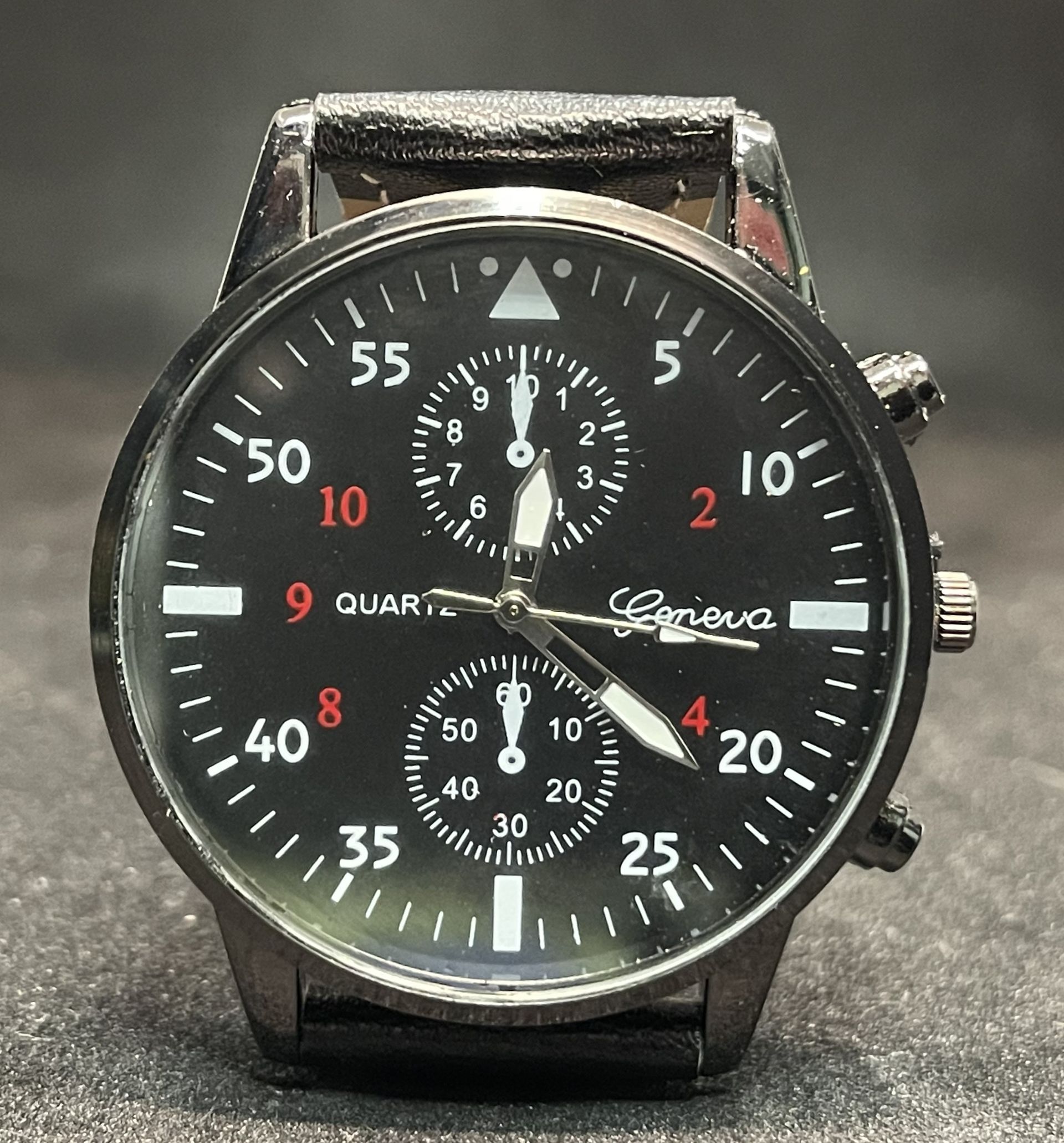 GENEVA Pilotenhorloge – Zwart/Rood – Sportief Herenhorloge