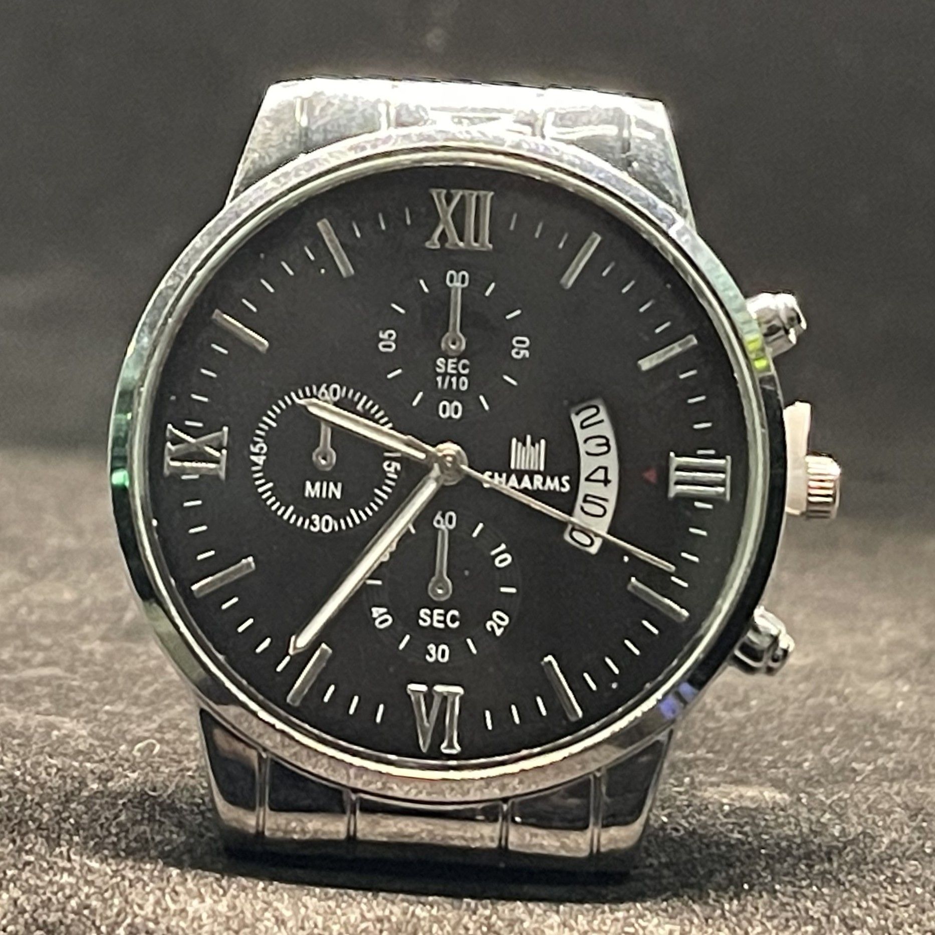 SJAARMS Herenhorloge – Zwart/Zilver – Luxe Chronograaf Look – Zakelijke Stijl